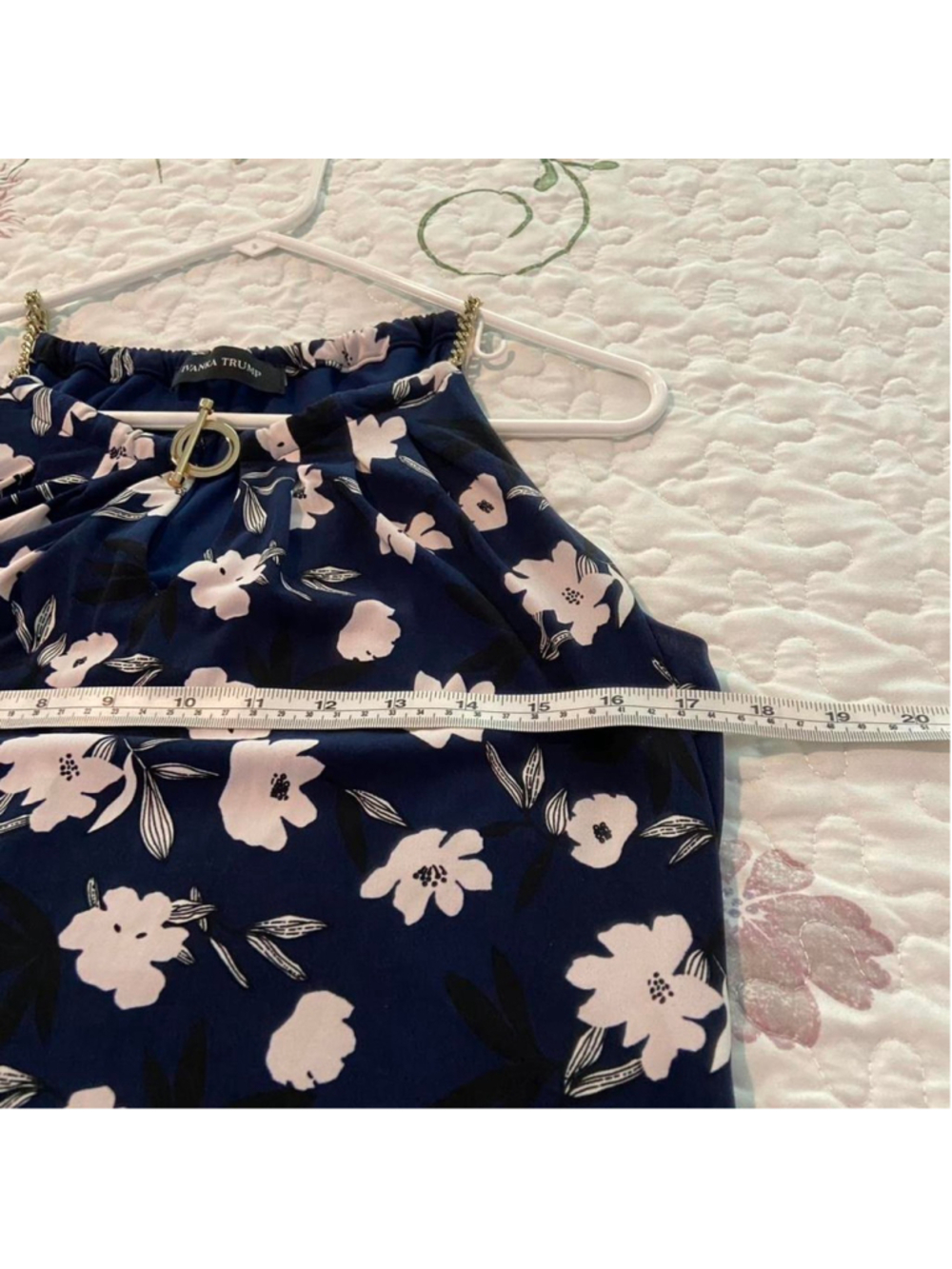 Ivanka Trump navy floral maxi dress with gold buckle detail #formal #floral - Picture 5 of 7